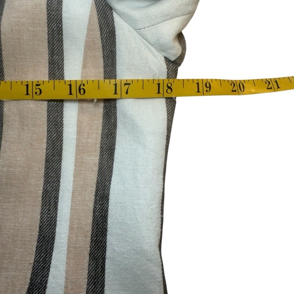 Banana Republic Womens 8 Linen Blend Long & Lean Blazer Stripes Neutral Career - Picture 7 of 9